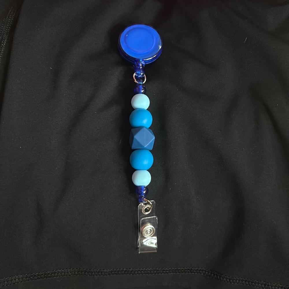Handmade blue lanyard keychain